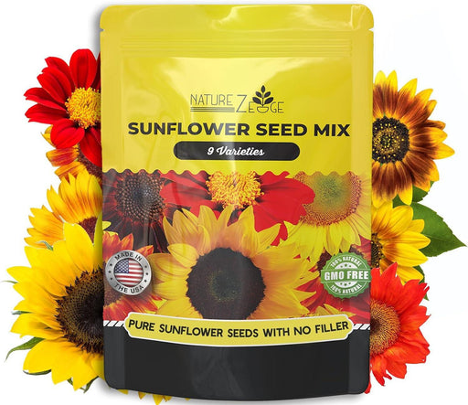 Naturez Edge 1300+ Sunflower Seeds Variety Pack, Sunflower Seeds for Planting, Get More Sunflower Seeds to Plant, Non-Gmo