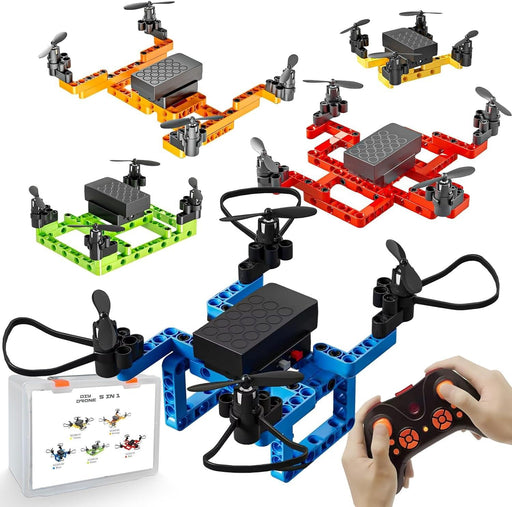 5 in 1 STEM Building Toys for Kids Ages 8-12,RC Mini Drones for Kids, Science Kits for Kids - Great Gifts for Teens Boys and Girls EC300