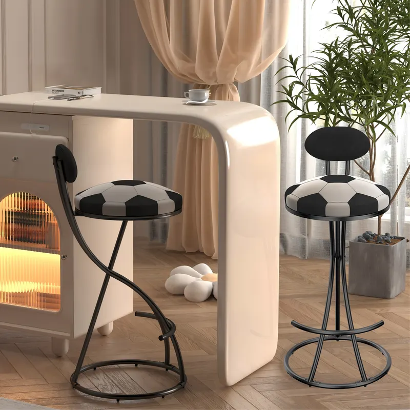 Upholstered S-shaped Barstools Set of 2 Velvet Counter Bar