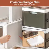 3 Pack Foldable Storage Bin with Lid Stackable Plastic Closet — photo 5