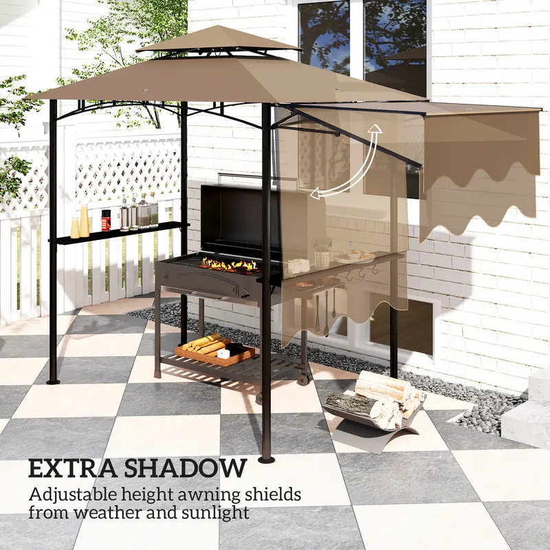 Outdoor Grill Gazebo — Barbecue Gazebo Shelter with Side Awning — photo 4