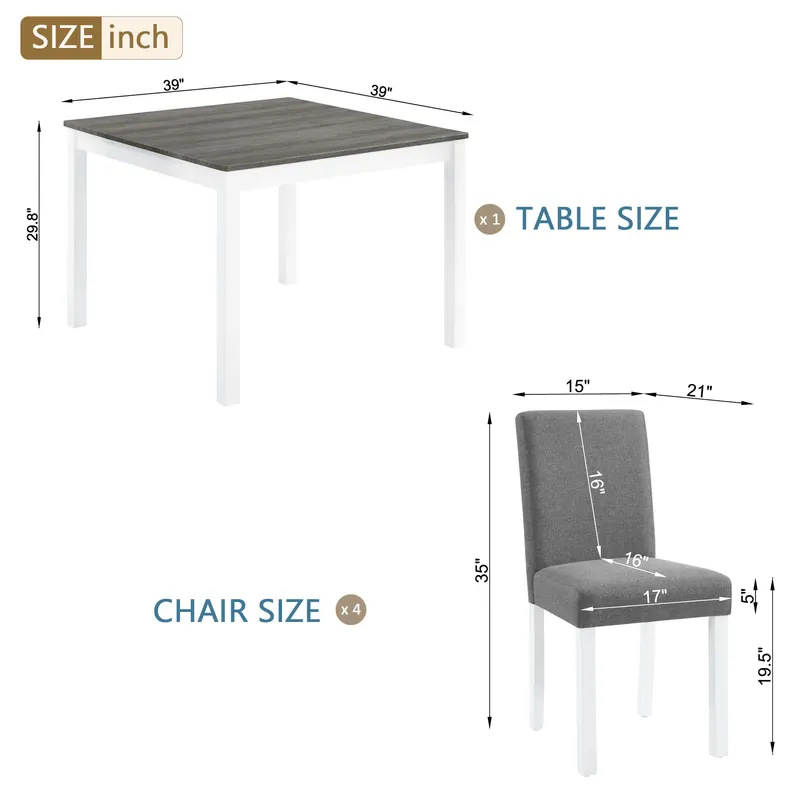 5-Piece Dining Table Set with 4 Chairs β photo 6