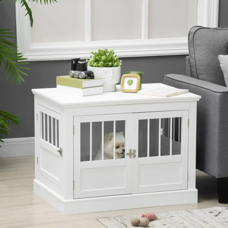 Wooden Dog Crate End Table — Dog Crate Furniture with Triple — photo 3