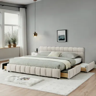 Bedroom & Sleep: California King Size Upholstered Bed