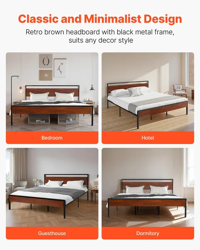 King Size Bed Frame — 14 Inch Black Metal Platform Bed Frame — photo 2
