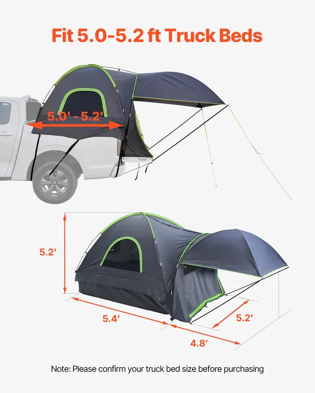 Pickup Truck Tent — Fits 5.0-5.2 Ft Truck Tents for Camping — photo 3