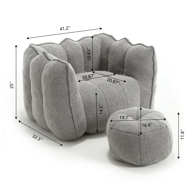 Soft Bean Bag Chair with High Resilient Foam(chips)for Living — photo 3