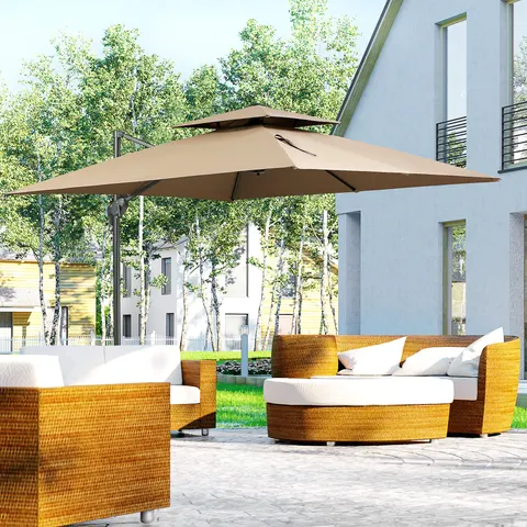 10ft Offset Patio Umbrella with Base