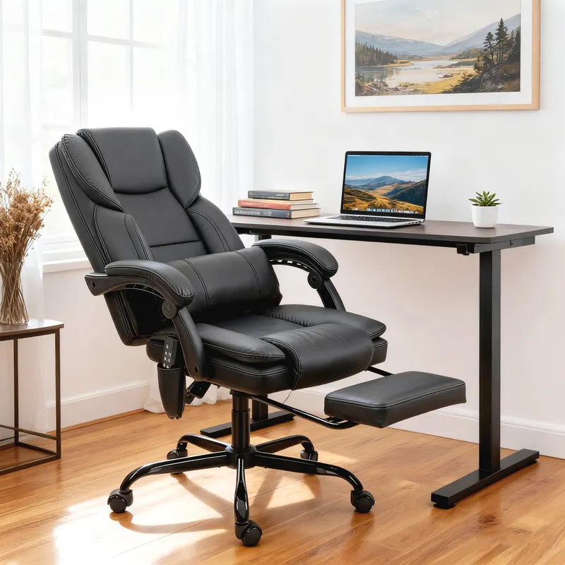 Office Chair with Massage β Pet-friendly Faux Leather Reclining β photo 2