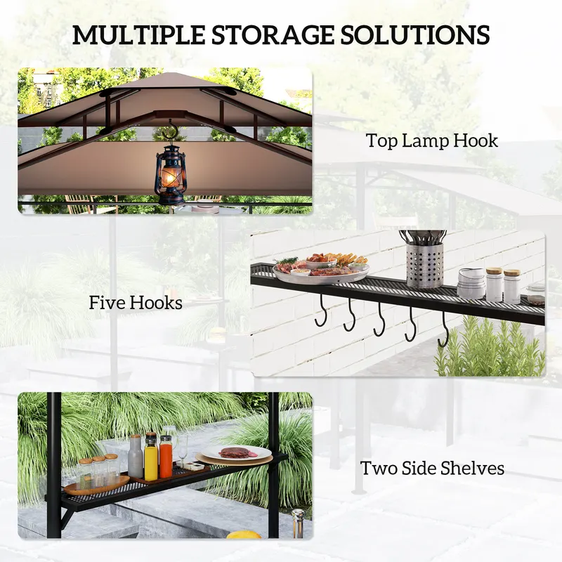 Outdoor Grill Gazebo — Barbecue Gazebo Shelter with Side Awning — photo 7