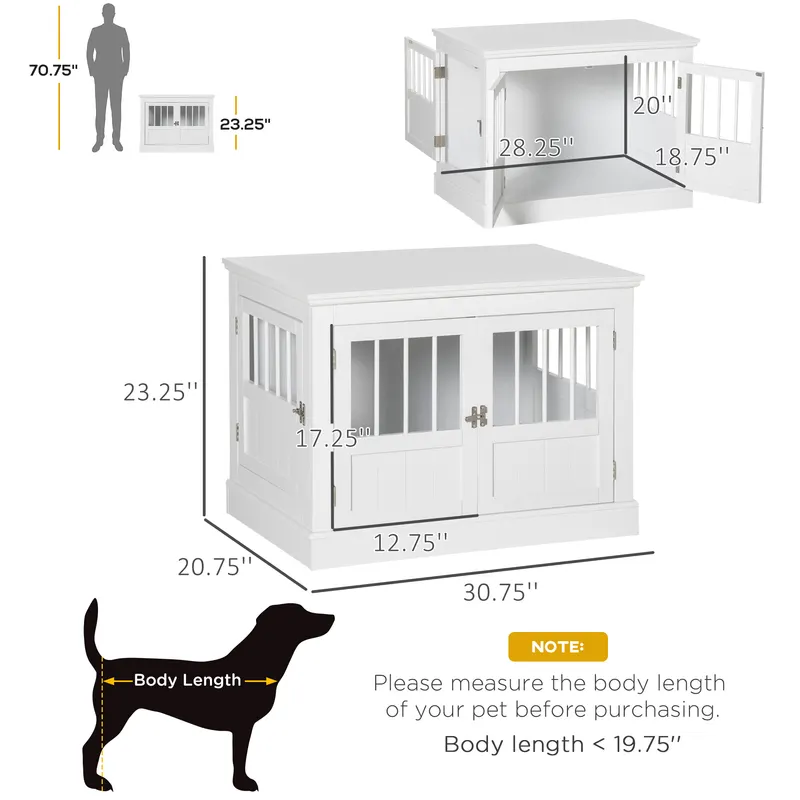Wooden Dog Crate End Table — Dog Crate Furniture with Triple — photo 8