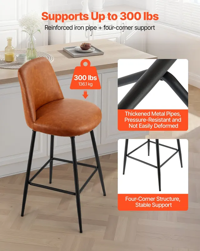 Bar Stool Set of 2 β 27 Inch Counter Height Swivel Stools β photo 5