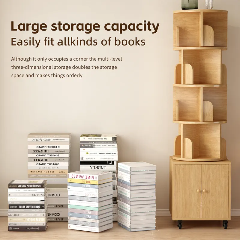 Rotating Bookshelf — 360 Degree Display 5 Tier Corner Bookshelf — photo 2