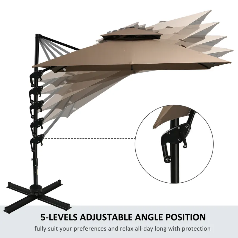 10ft Offset Patio Umbrella with Base — photo 3