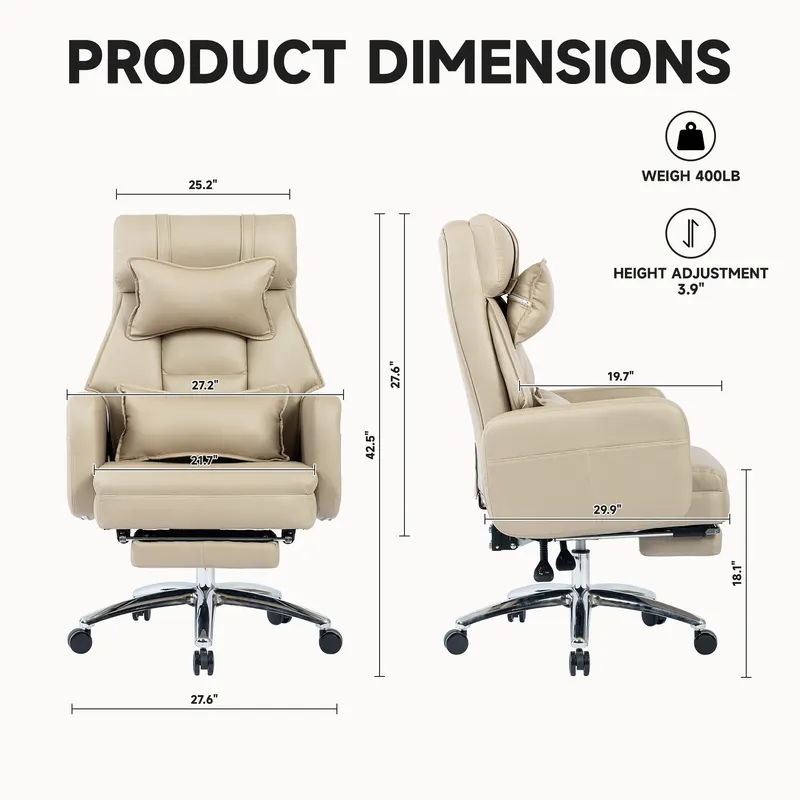 Swivel Ergonomic Office Chair — Technology Leather High Back — photo 6