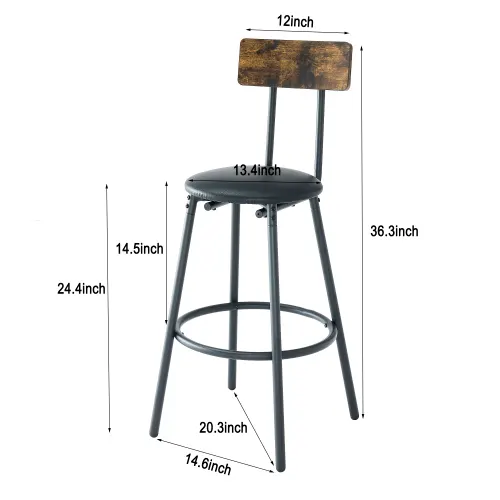 Round Bar Table and Stool Set with Shelf β photo 7