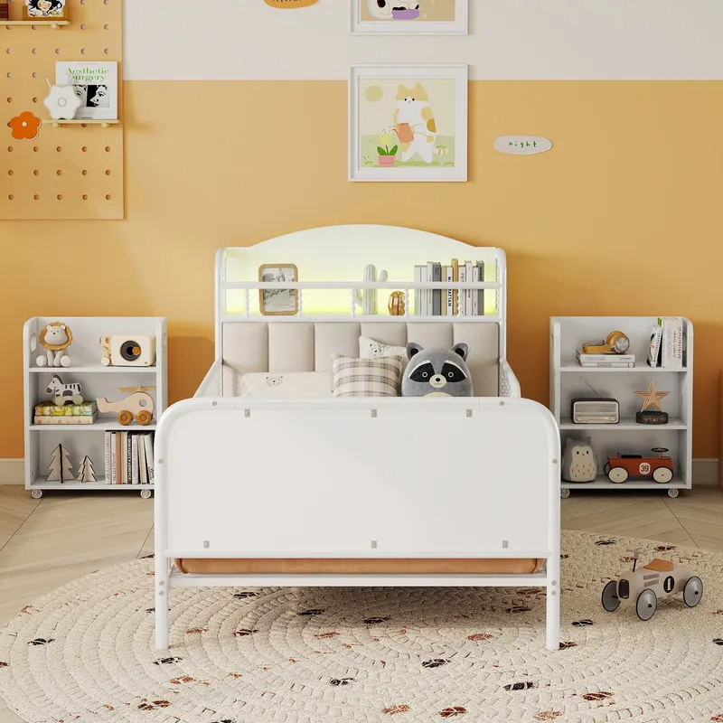 Twin Size Metal Platform Bed Frame with Light — photo 2