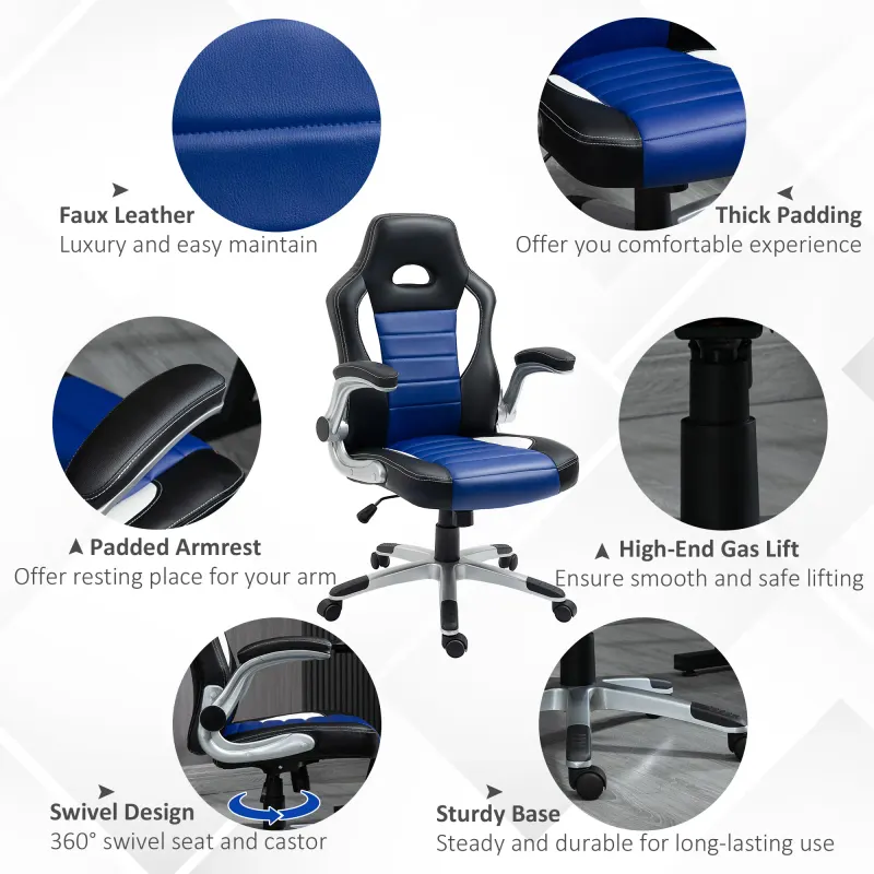 Racing Gaming Chair PU Leather Office Chair Executive Computer — photo 7