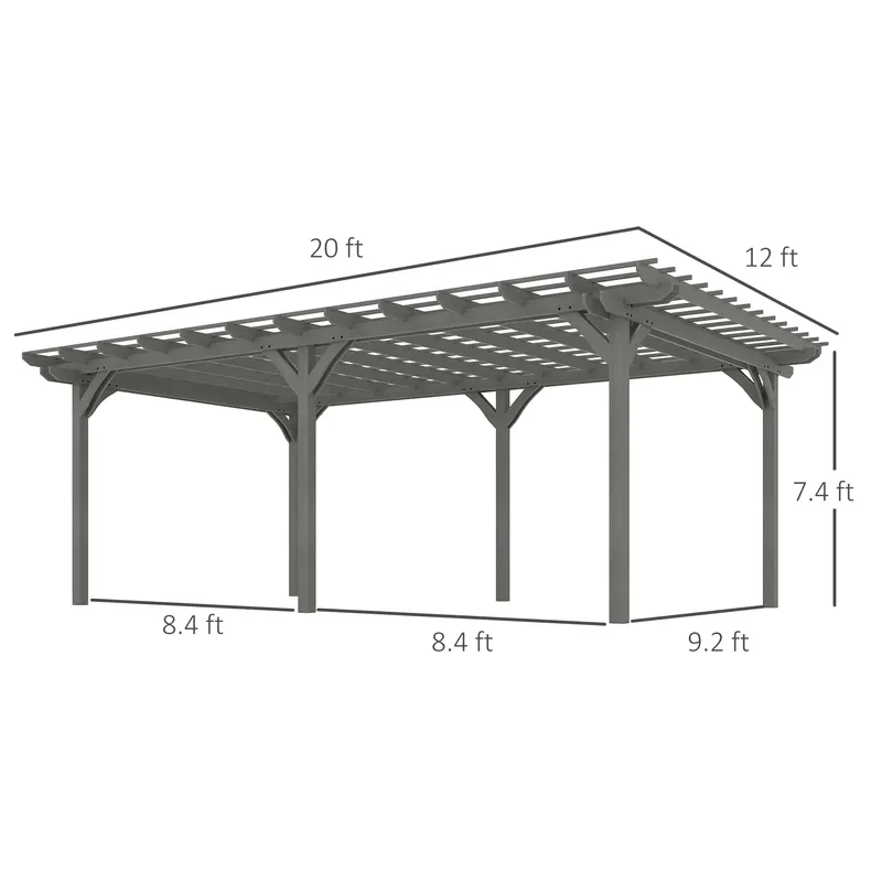 Outdoor Pergola β Wood Gazebo Grape Trellis with Stable β photo 6