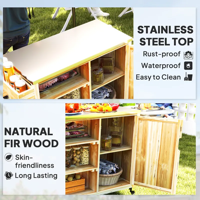 Outdoor Grill Cart with Stainless Steel Top — photo 5