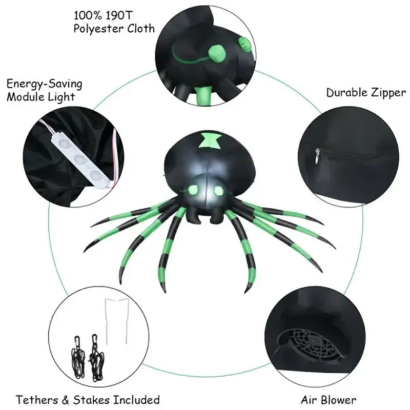 6 Feet Halloween Decorate Inflatable Spider — photo 8