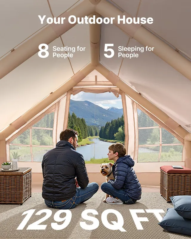 Inflatable Tent for Camping 5-8 Person Glamping Tent with Pump — photo 5