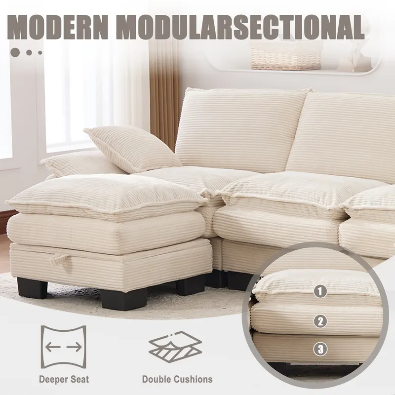 Sectional Cloud Modular Sofa β Deep Seat Sofa β photo 2