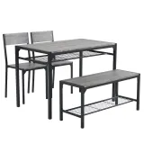 Dining Table Set for 4 — Kitchen Table with 2 Chairs and a Bench — photo 4