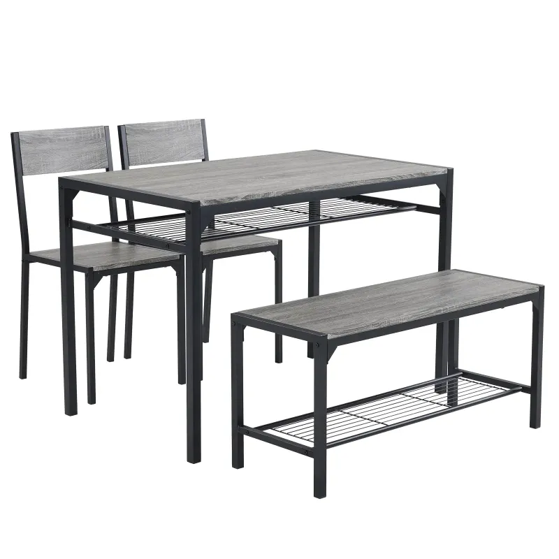 Dining Table Set for 4 — Kitchen Table with 2 Chairs and a Bench — photo 4