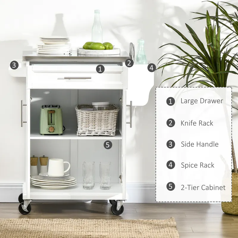Kitchen Island on Wheels — Rolling Kitchen Cart with Stainless — photo 7