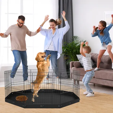Dog Playpen — 8 Panels Foldable Metal Dog Exercise Pen
