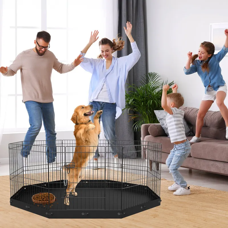 Dog Playpen — 8 Panels Foldable Metal Dog Exercise Pen