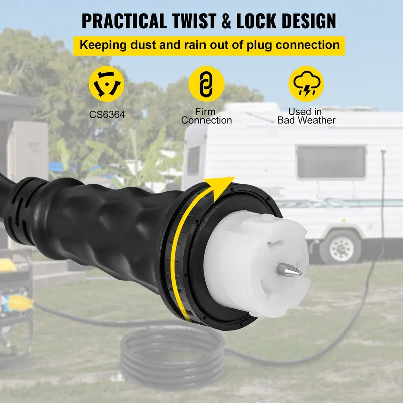 20Ft 50 Amp Generator Extension Cord STW 6/3 + 8/1 Generator — photo 5