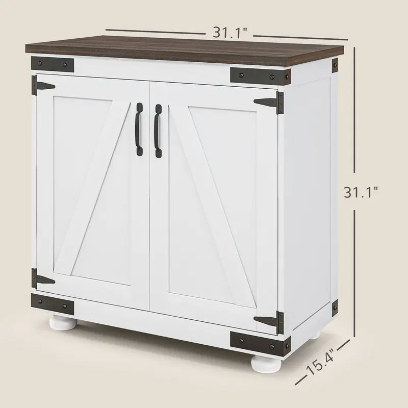 Kitchen Sideboard β Buffet Cabinet with Barn Door and Adjustable β photo 4