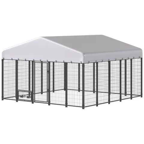 Outdoor Dog Kennel — Dog Kennel Outside Run with 360° Rotating