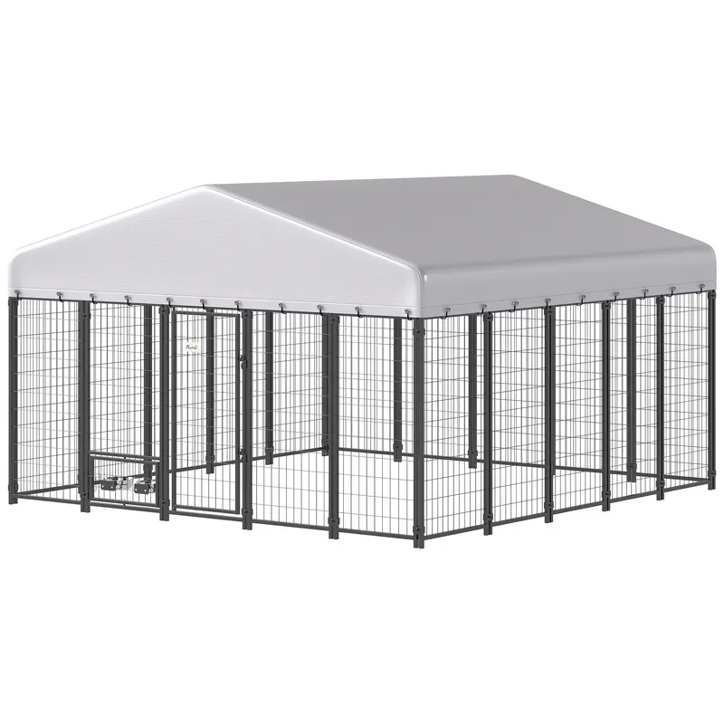 Outdoor Dog Kennel — Dog Kennel Outside Run with 360° Rotating