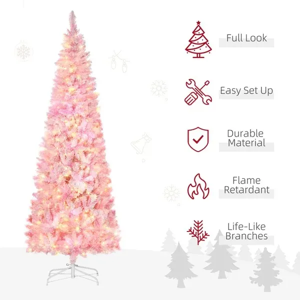 7.5 Foot Prelit Snow Flocked Artificial Christmas Tree — photo 4