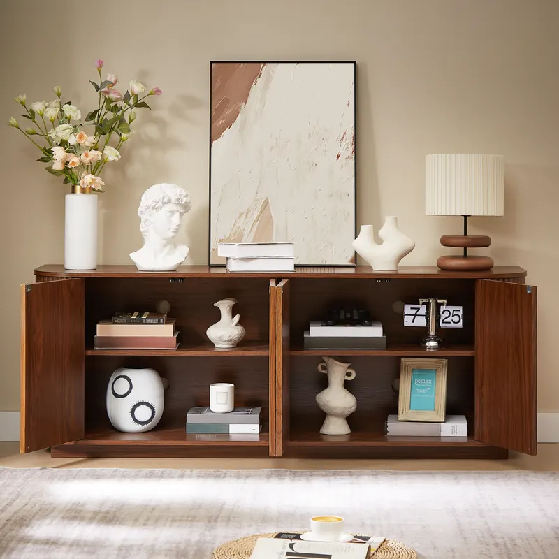 Sideboard Storage Cabinet TV Stand with Wave Pattern Buffet β photo 5