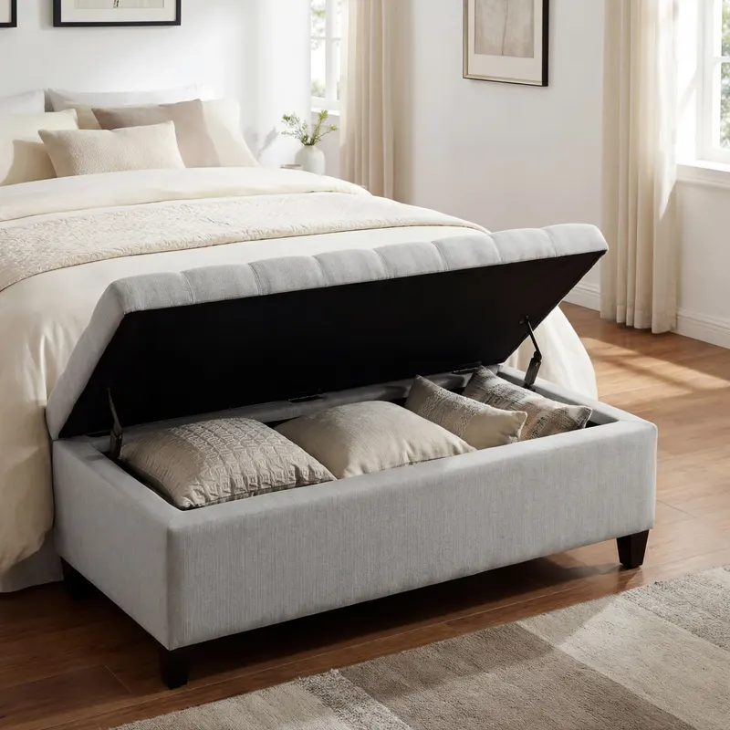 Upholstered Storage Ottoman Bench — photo 5