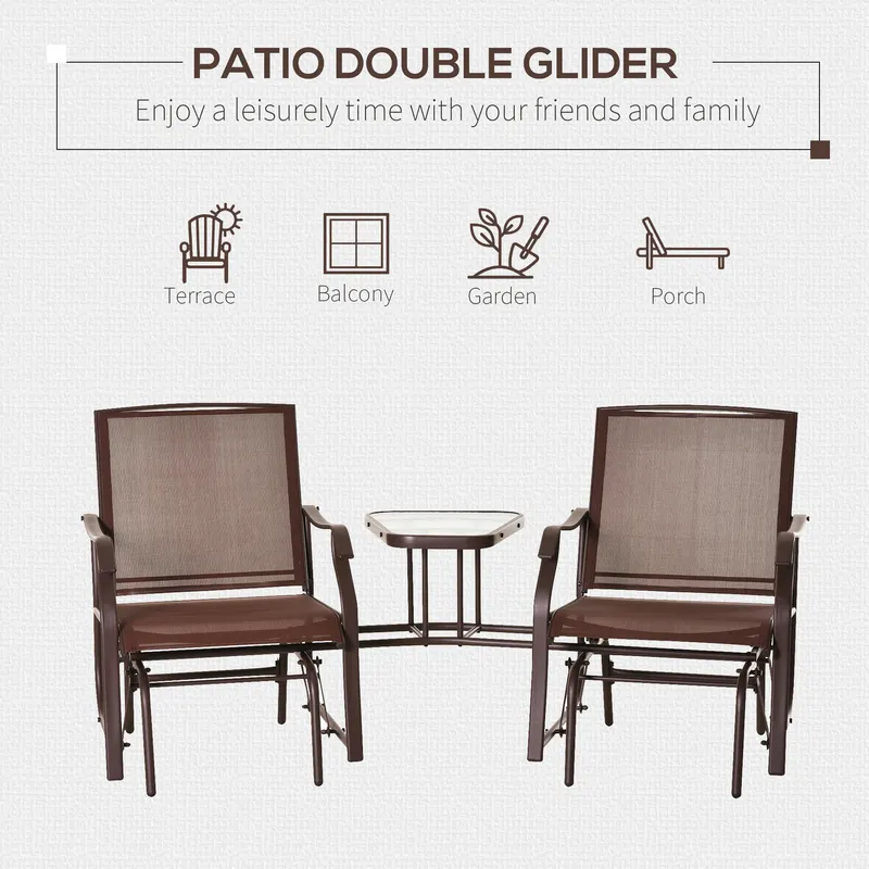 Outdoor Glider Chairs with Coffee Table — photo 6