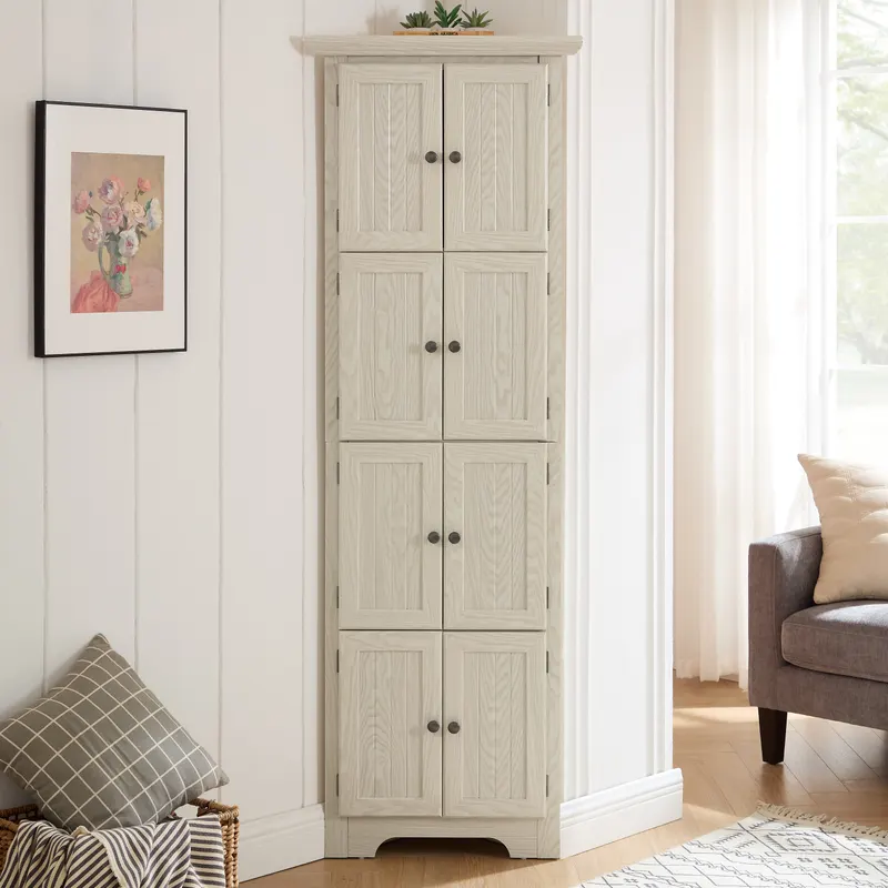 4-Tier 72 Corner Kitchen Pantry Storage Cabinet with 8 Doors — photo 4