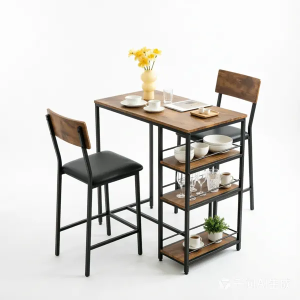 Bar Table and Stool Set 1 Table 2 Stools — photo 7