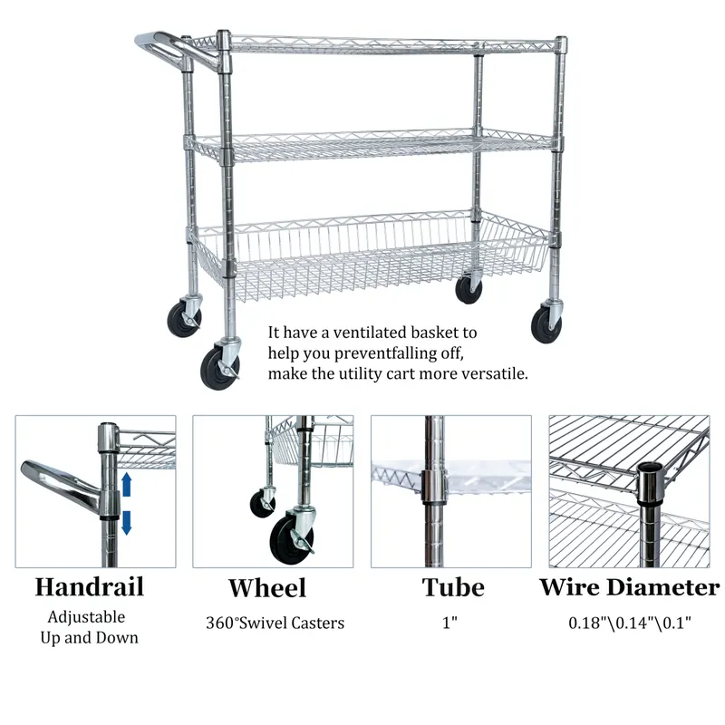 Heavy Duty Rolling Utility Cart — photo 6