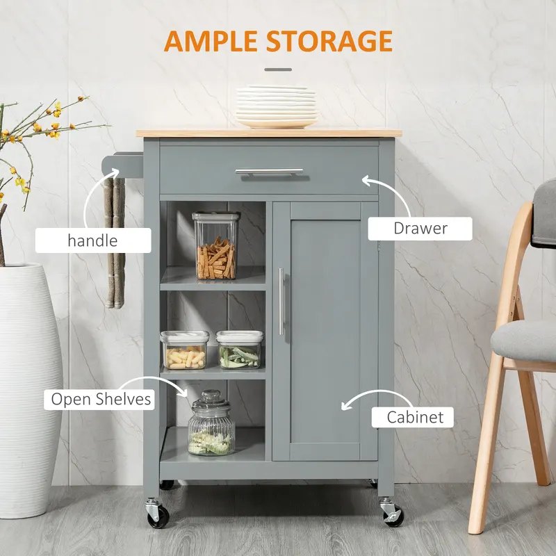 Kitchen Island Cart β Rolling Kitchen Island with Storage Shelf β photo 8