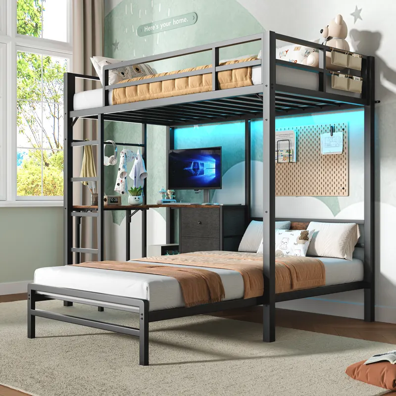 Bunk Bed with Folding Table β 3 Storage Drawers β photo 2