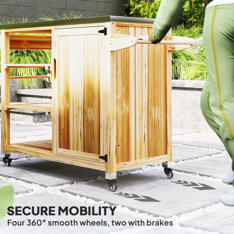 Outdoor Grill Cart with Stainless Steel Top — photo 8