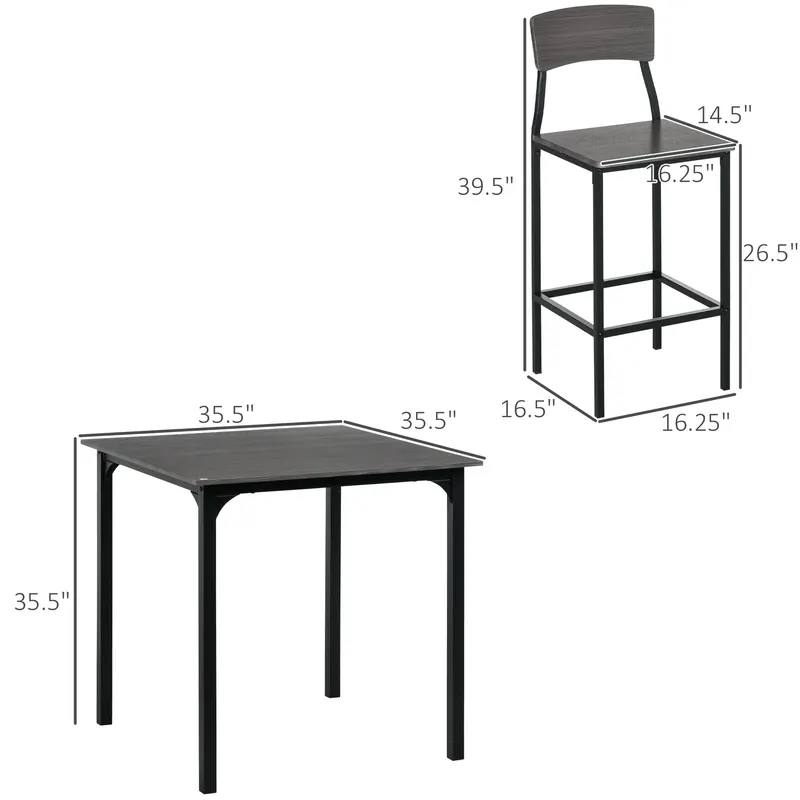 5-Piece Counter Height Bar Table with Space-saving Design — photo 4