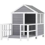 Outdoor Dog House — 61"L Wooden Dog House with Porch — photo 1