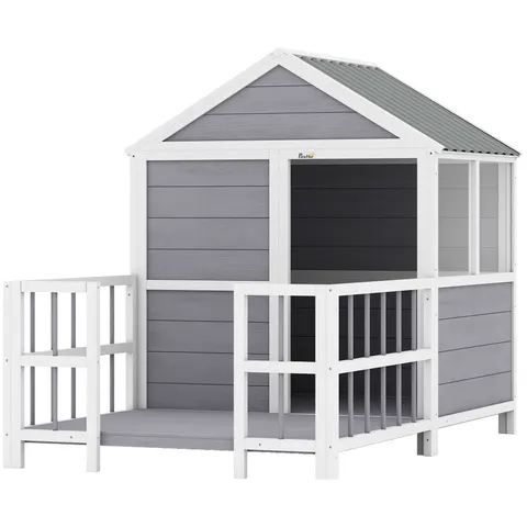 Outdoor Dog House β 61"L Wooden Dog House with Porch