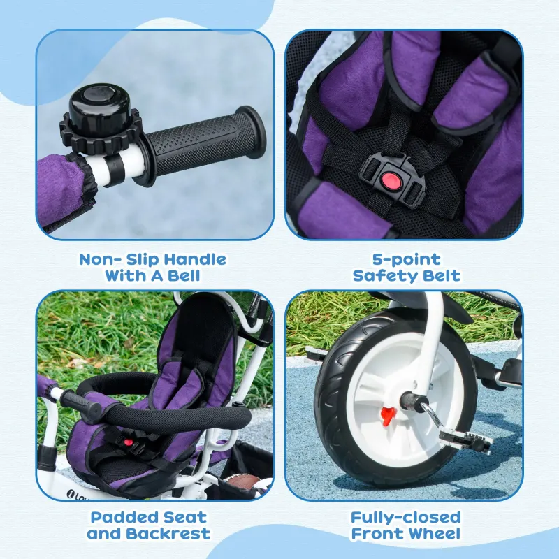 6 in 1 Toddler Tricycle Stroller with Basket β photo 6